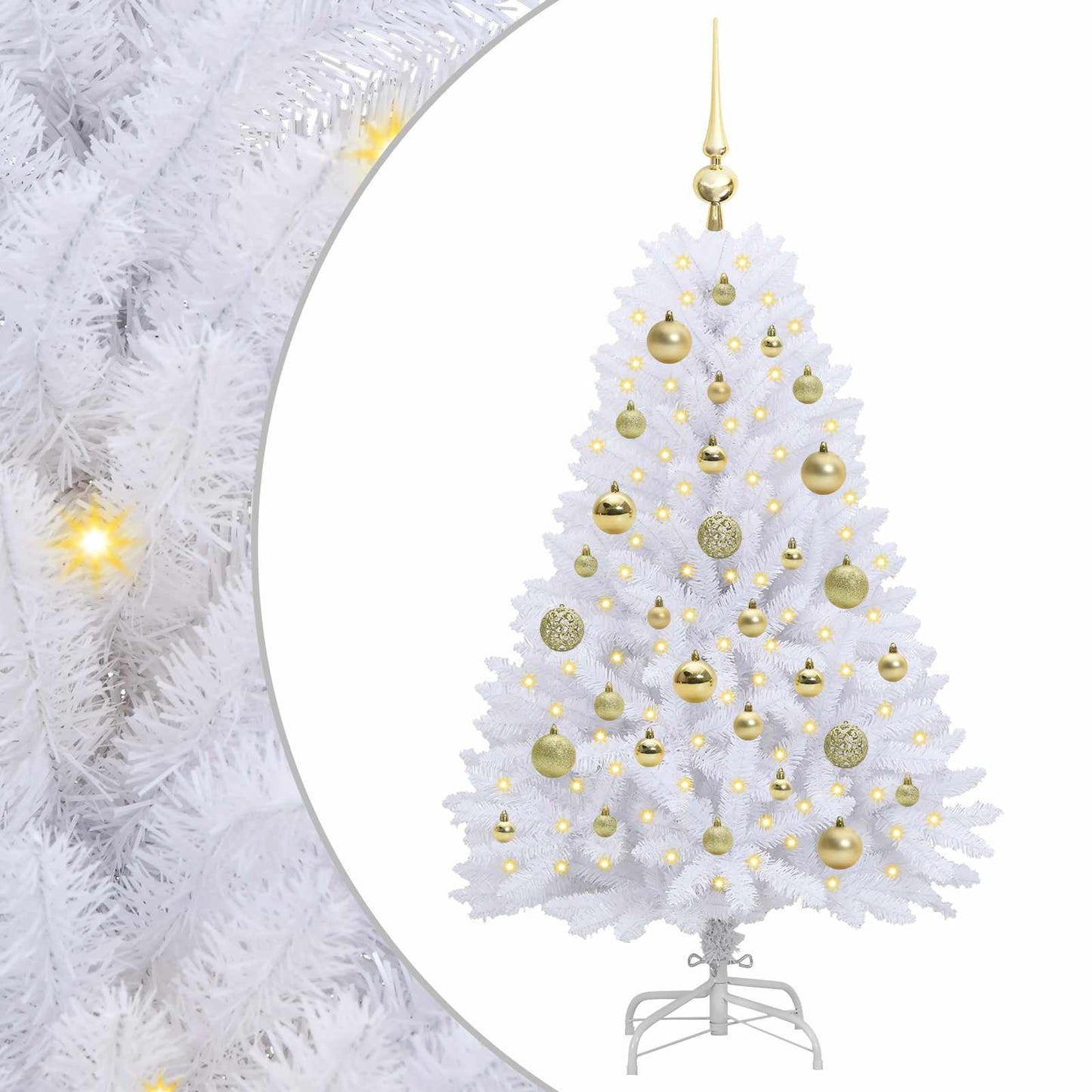 Vidaxx árbol de Navidad artificial plegable blanco 120 cm PVC y acero