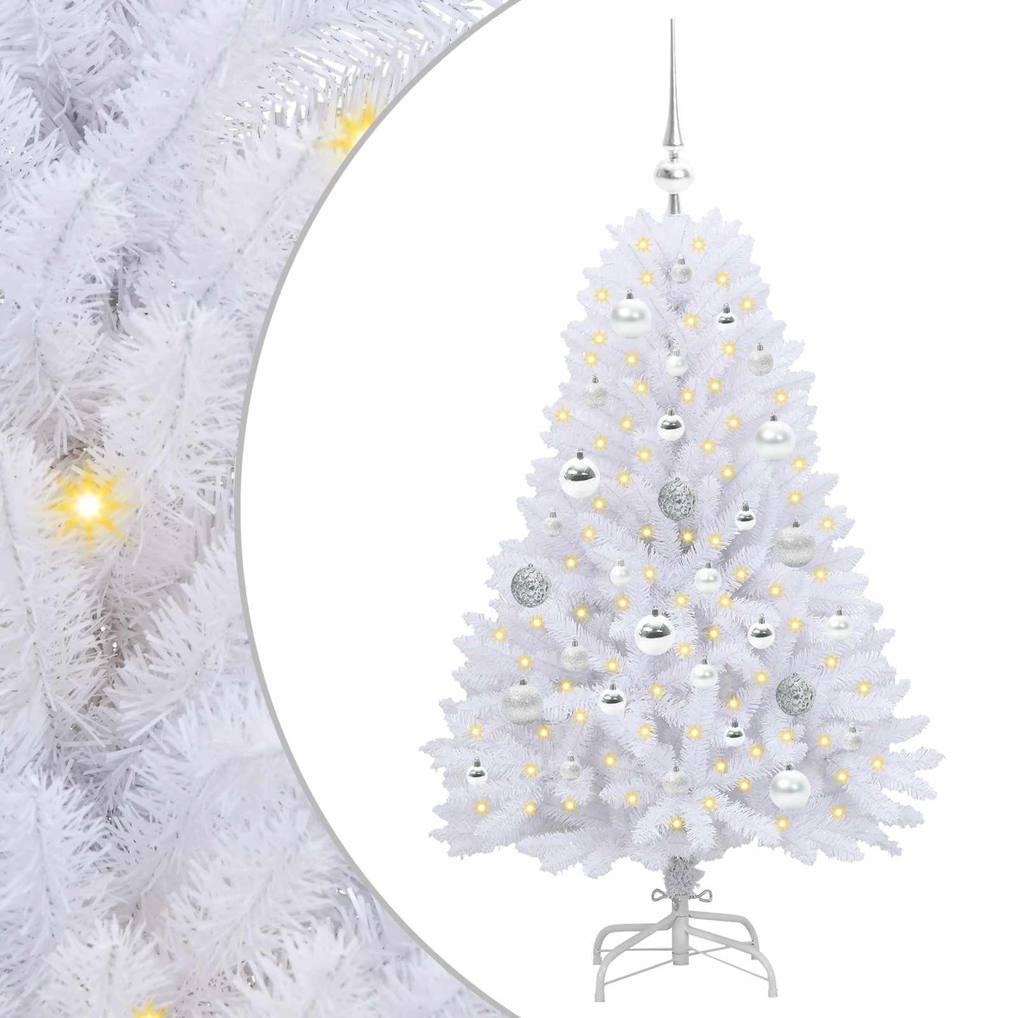 Vidaxx árbol de Navidad artificial plegable blanco 120 cm PVC y acero