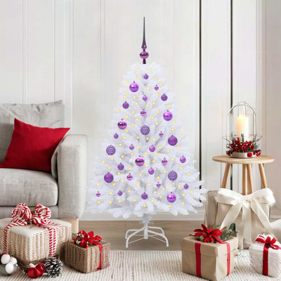 Albero di Natale pieghevole artificiale Vidaxx bianco 120 cm in PVC e acciaio
