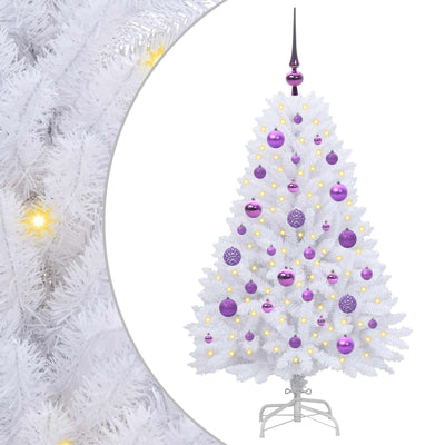 Albero di Natale pieghevole artificiale Vidaxx bianco 120 cm in PVC e acciaio