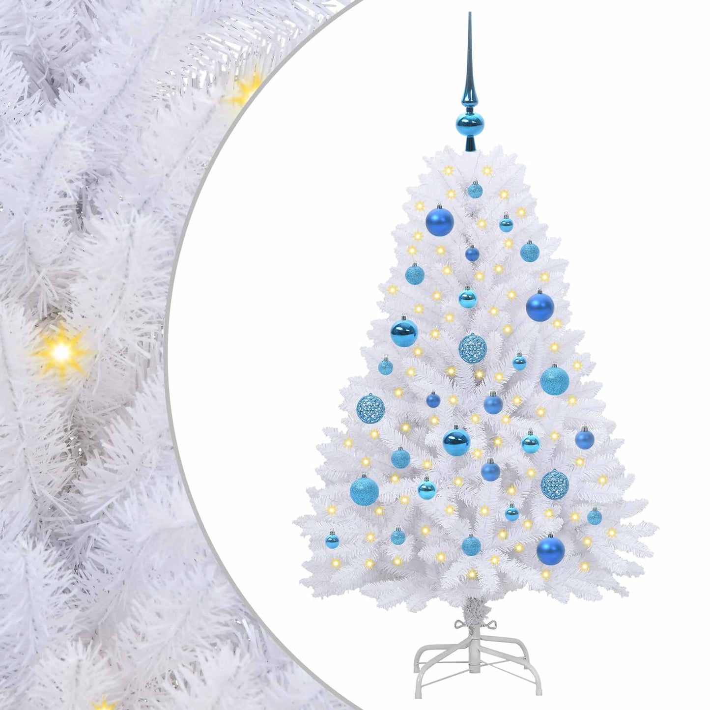 Vidaxx árbol de Navidad artificial plegable blanco 120 cm PVC y acero