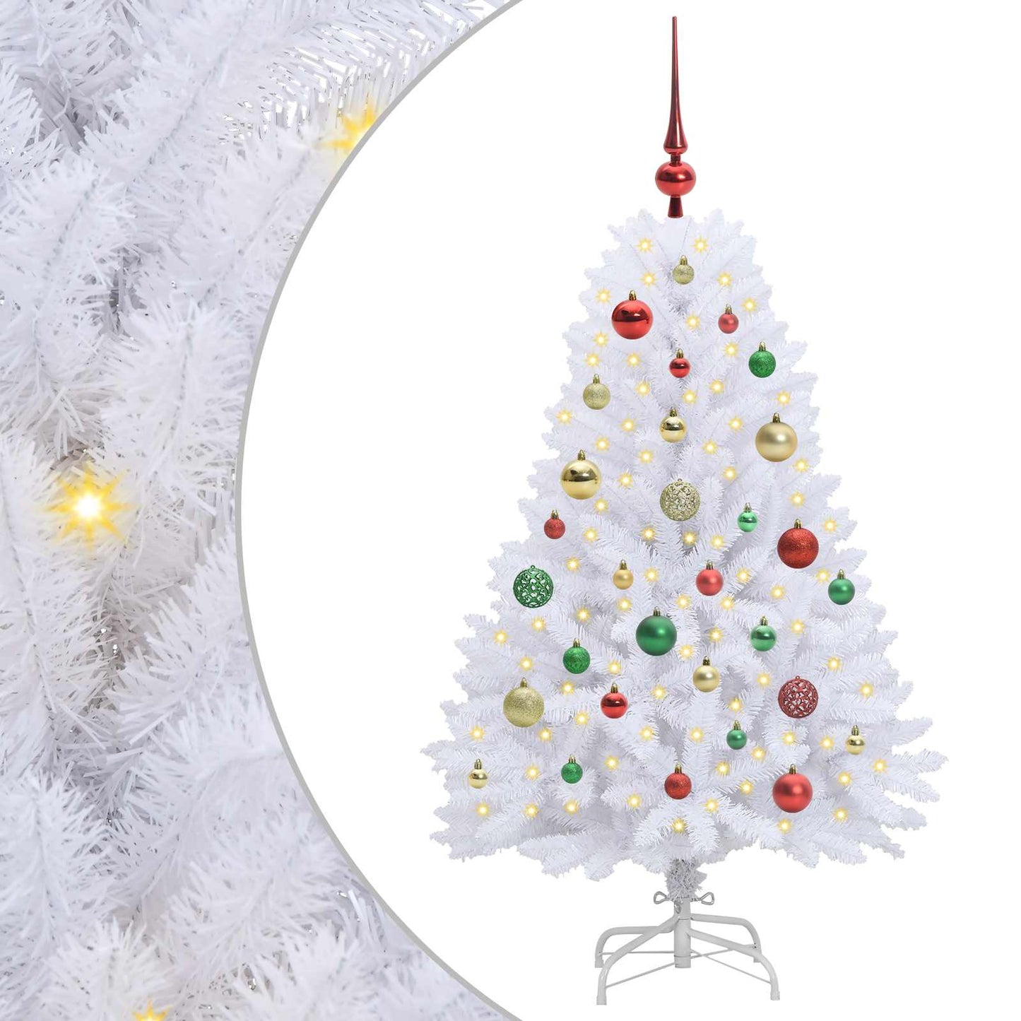 Vidaxx árbol de Navidad artificial plegable blanco 120 cm PVC y acero