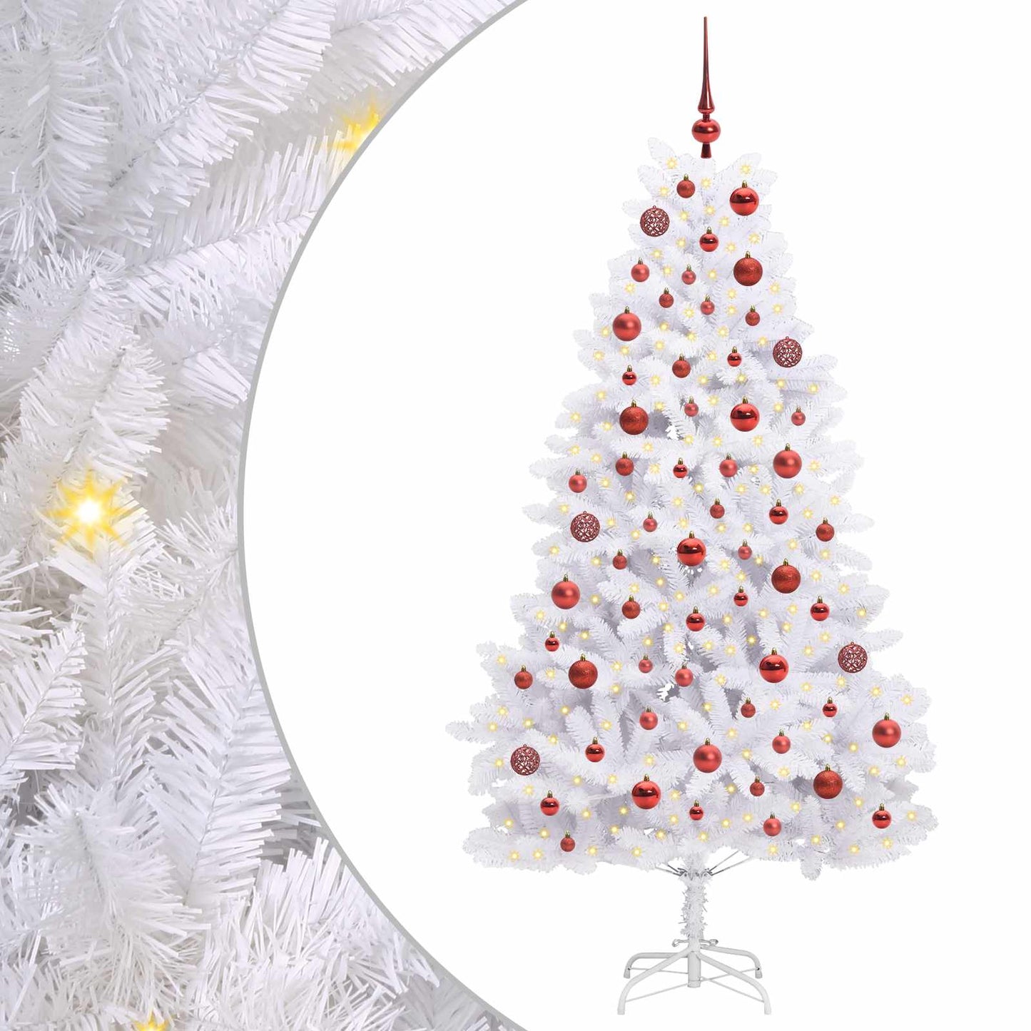 Vidaxx árbol de Navidad artificial plegable blanco 180 cm PVC y acero
