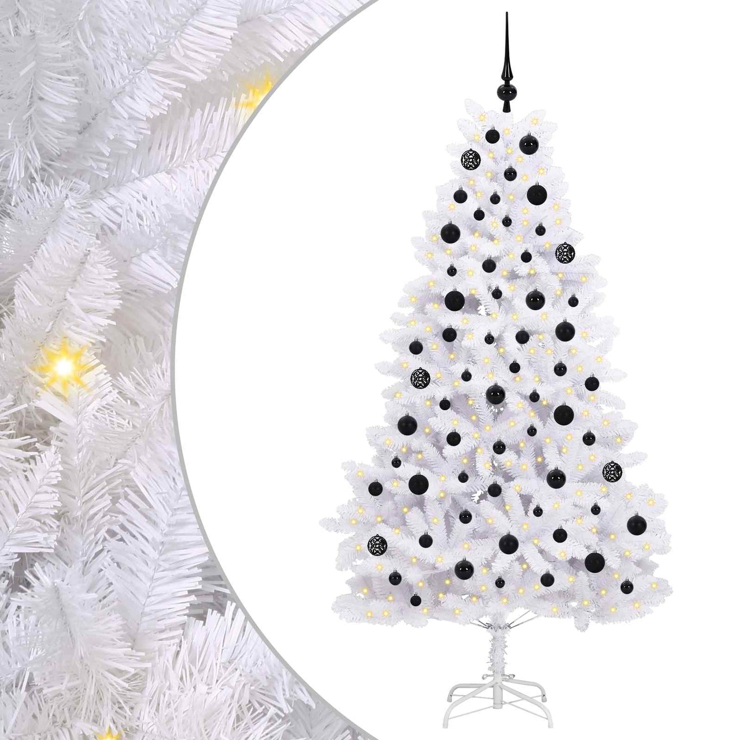 Vidaxx árbol de Navidad artificial plegable blanco 180 cm PVC y acero