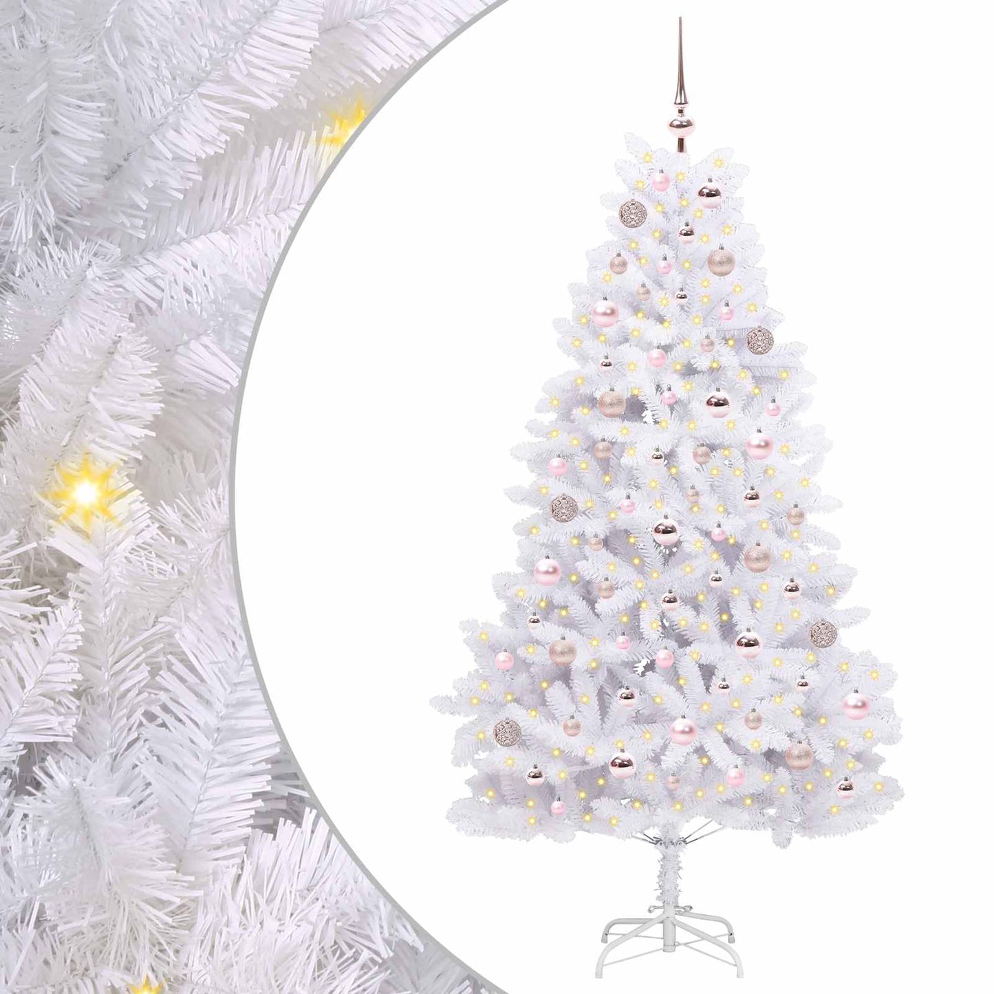 Vidaxx árbol de Navidad artificial plegable blanco 180 cm PVC y acero
