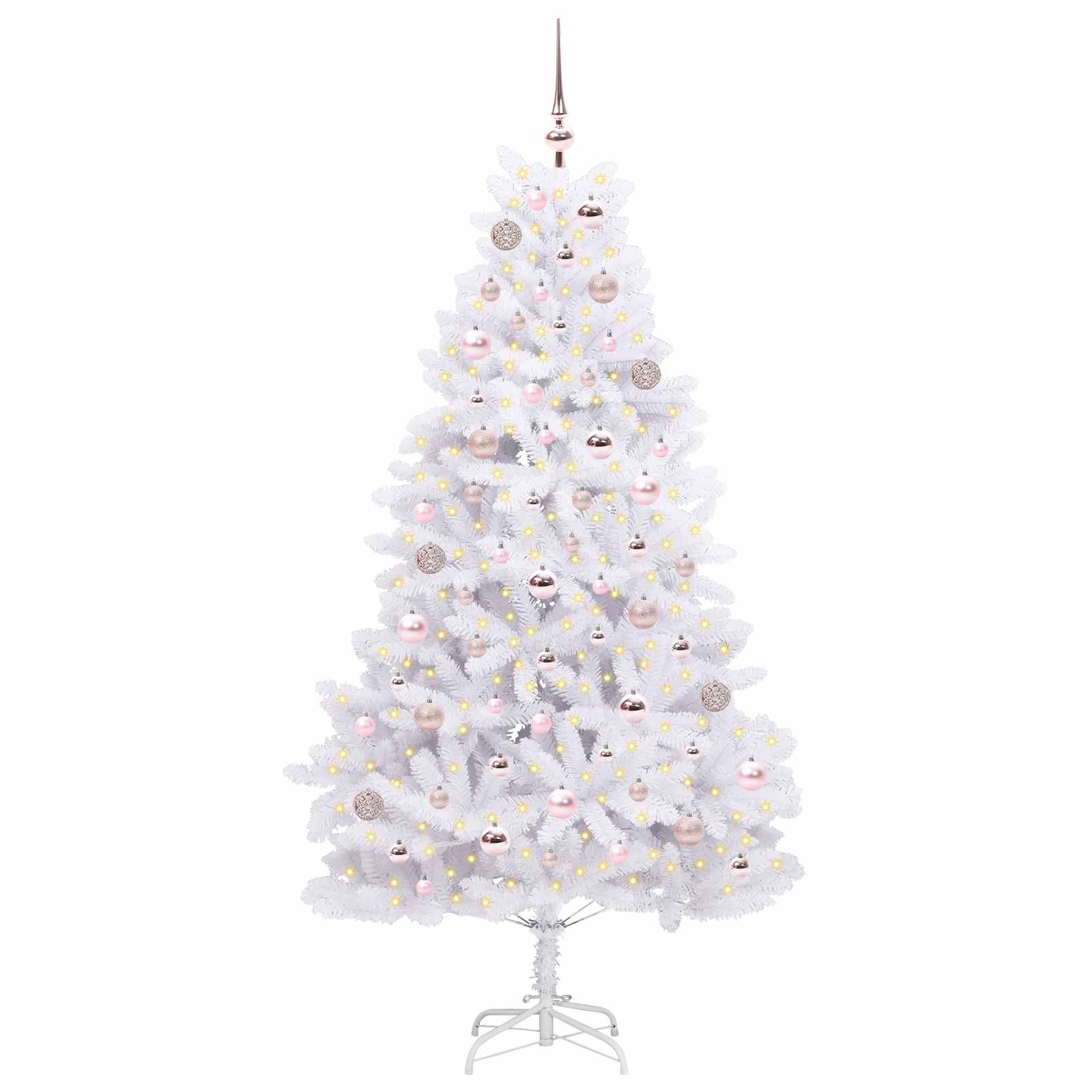 Vidaxl kunstmatige inklapbare kerstboom wit 180 cm pvc en staal