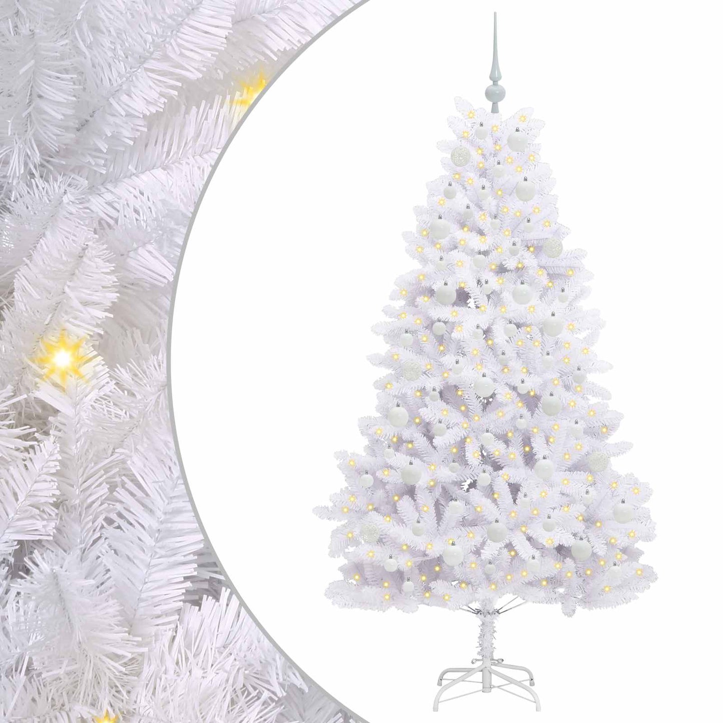 Vidaxx árbol de Navidad artificial plegable blanco 180 cm PVC y acero