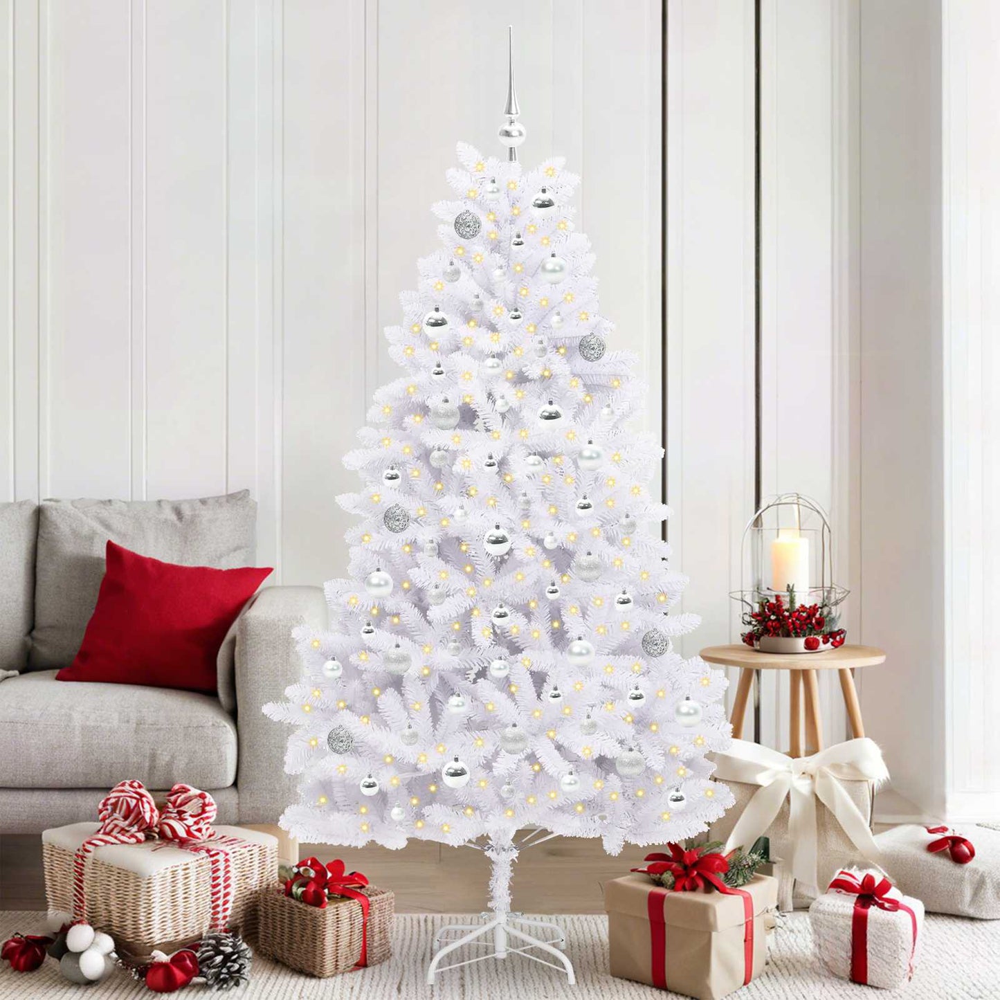 Vidaxx árbol de Navidad artificial plegable blanco 180 cm PVC y acero