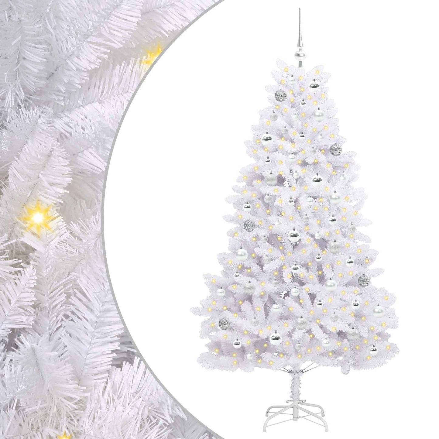 Vidaxx árbol de Navidad artificial plegable blanco 180 cm PVC y acero