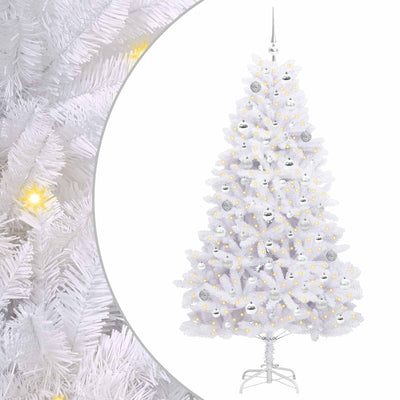 Vidaxl kunstmatige inklapbare kerstboom wit 180 cm pvc en staal