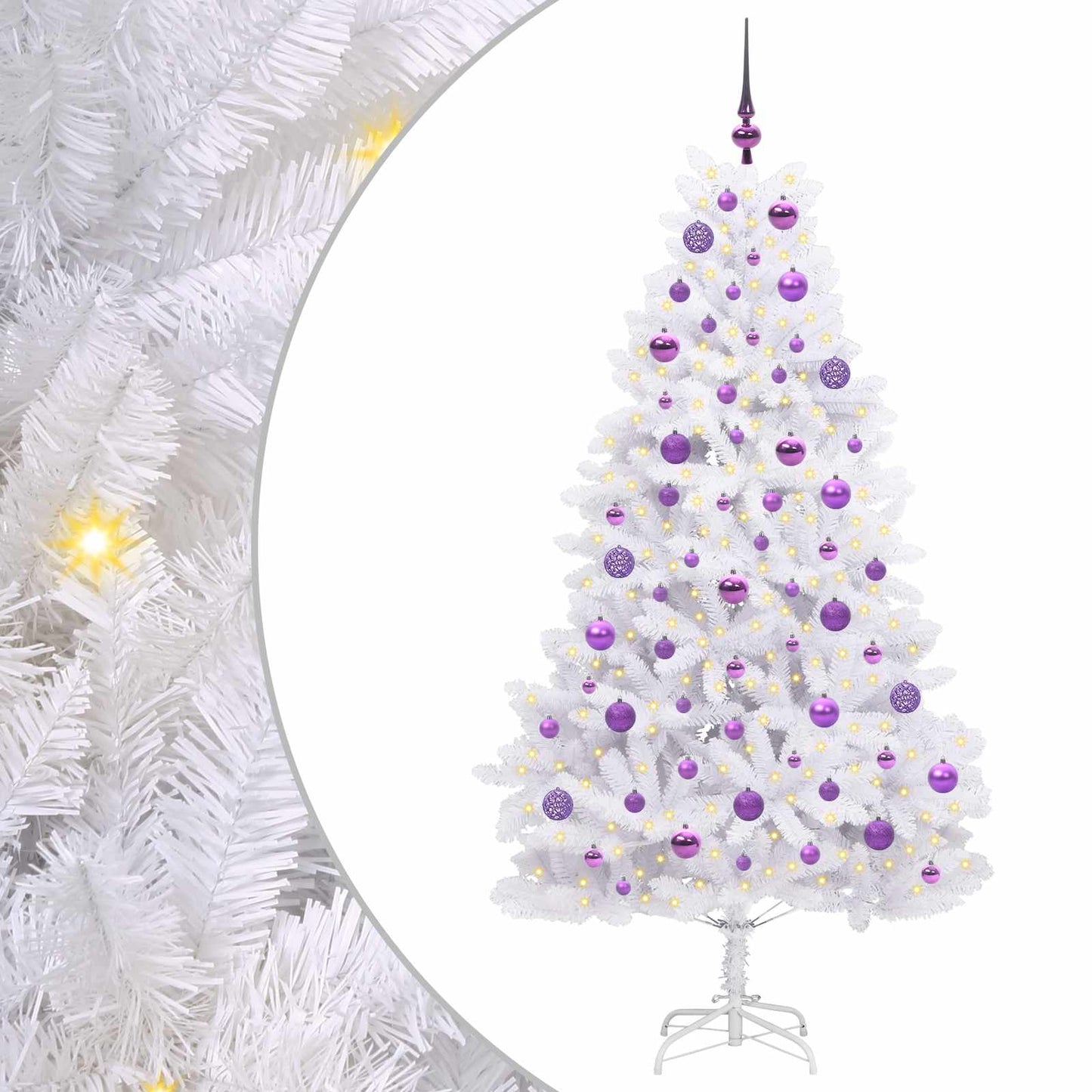 Vidaxx árbol de Navidad artificial plegable blanco 180 cm PVC y acero