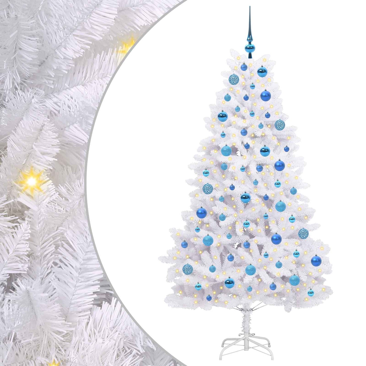 Vidaxx árbol de Navidad artificial plegable blanco 180 cm PVC y acero
