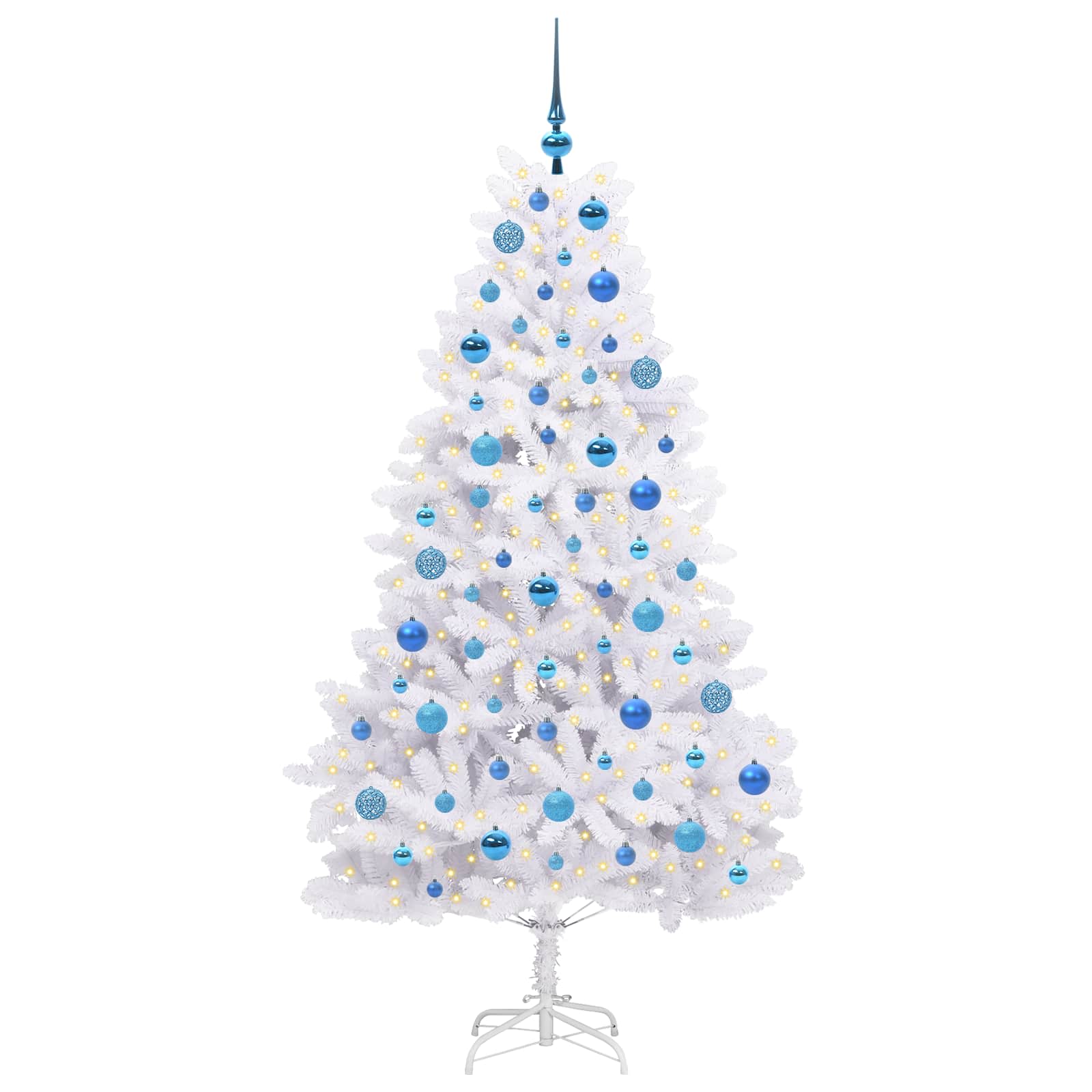 Vidaxl kunstmatige inklapbare kerstboom wit 180 cm pvc en staal