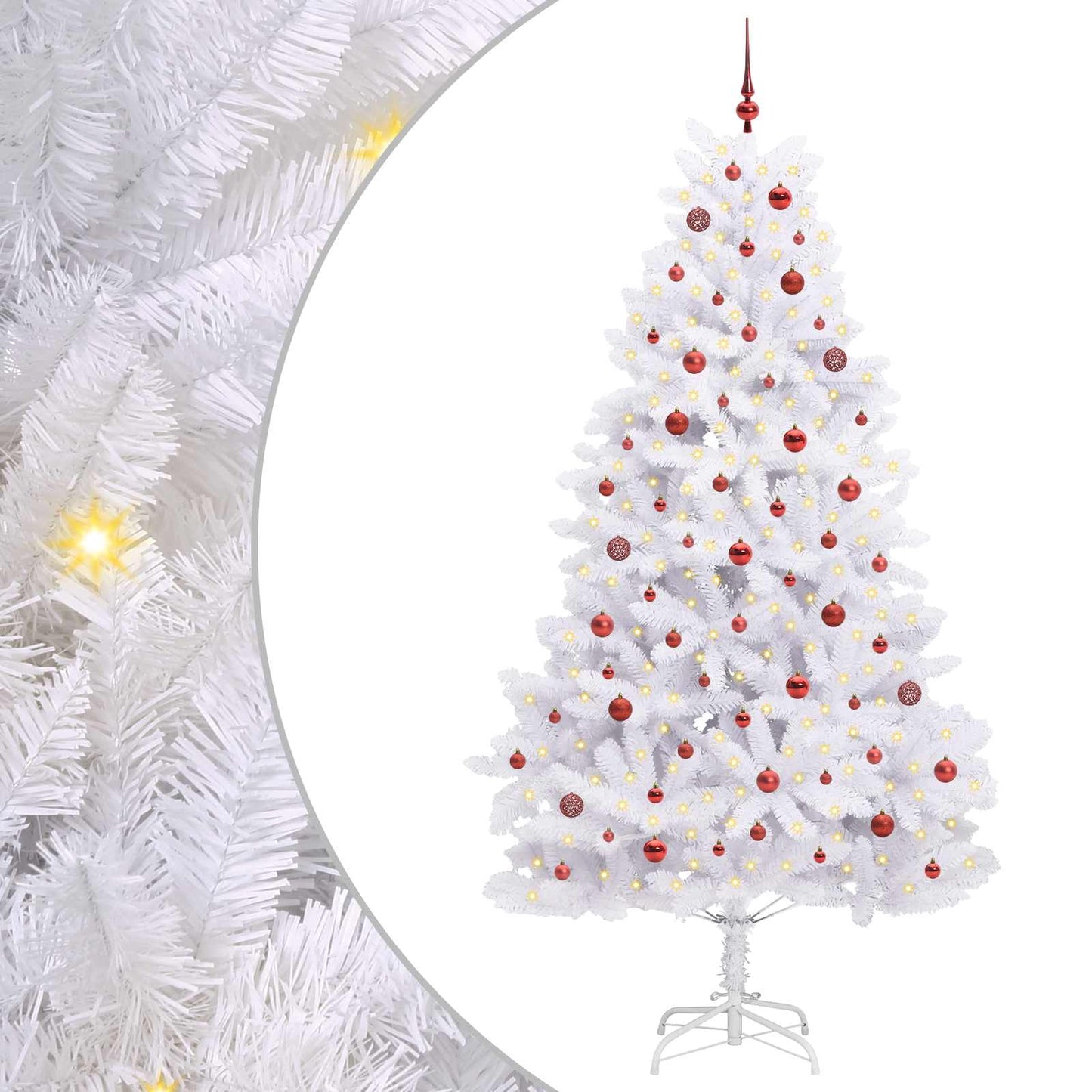 Vidaxx árbol de Navidad artificial plegable blanco 240 cm PVC y acero