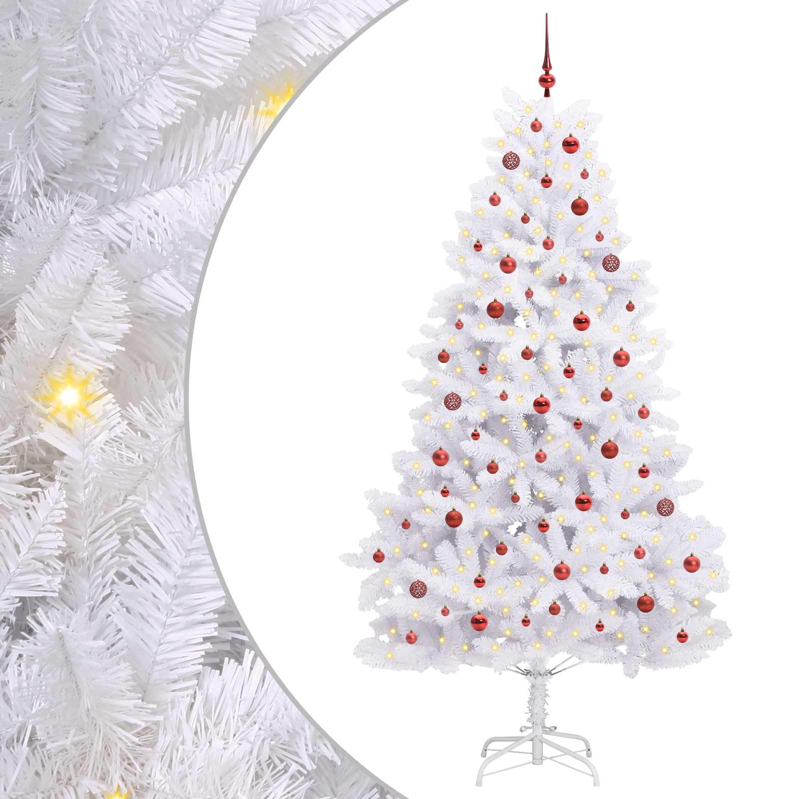 Vidaxl kunstmatige inklapbare kerstboom wit 240 cm pvc en staal