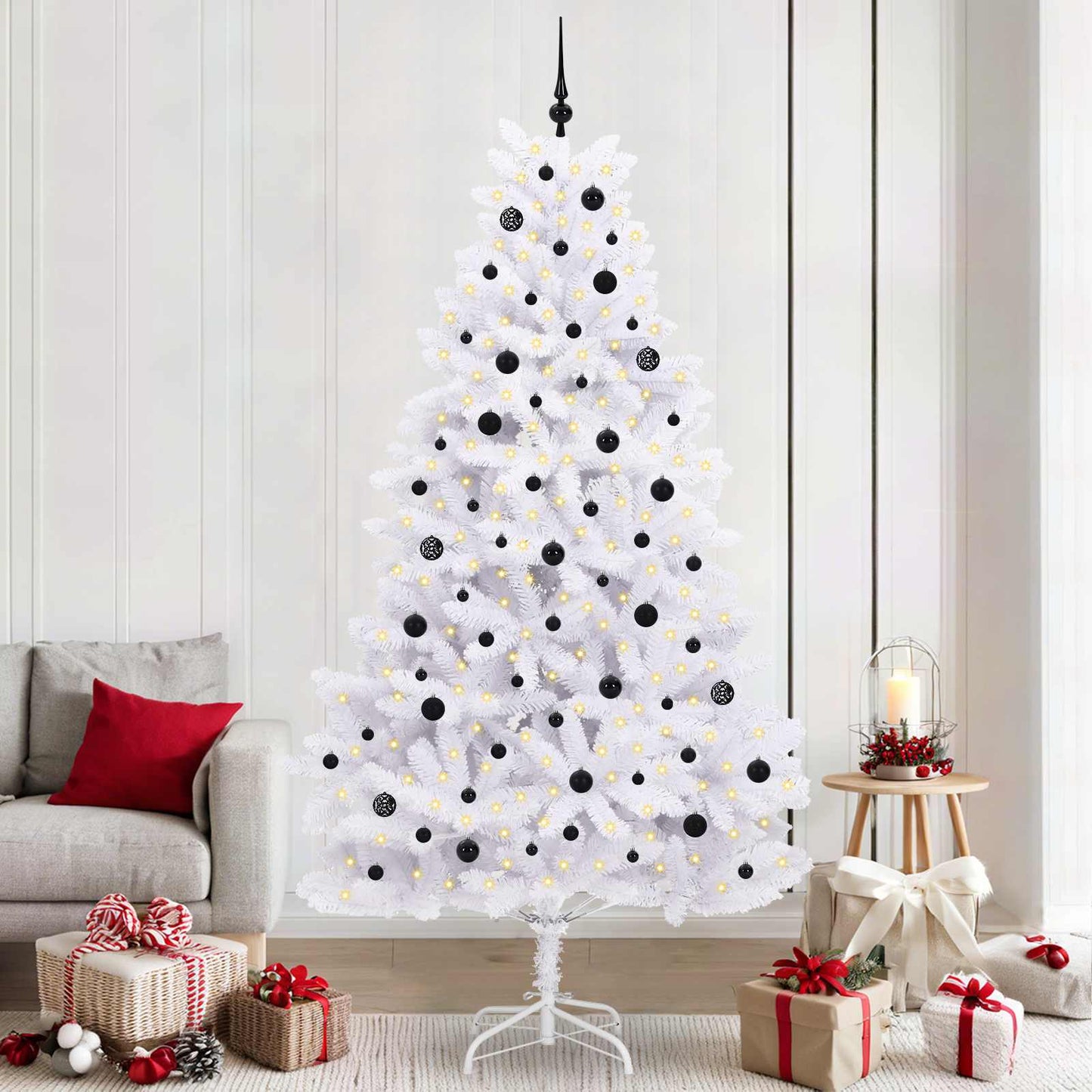 Vidaxx árbol de Navidad artificial plegable blanco 240 cm PVC y acero