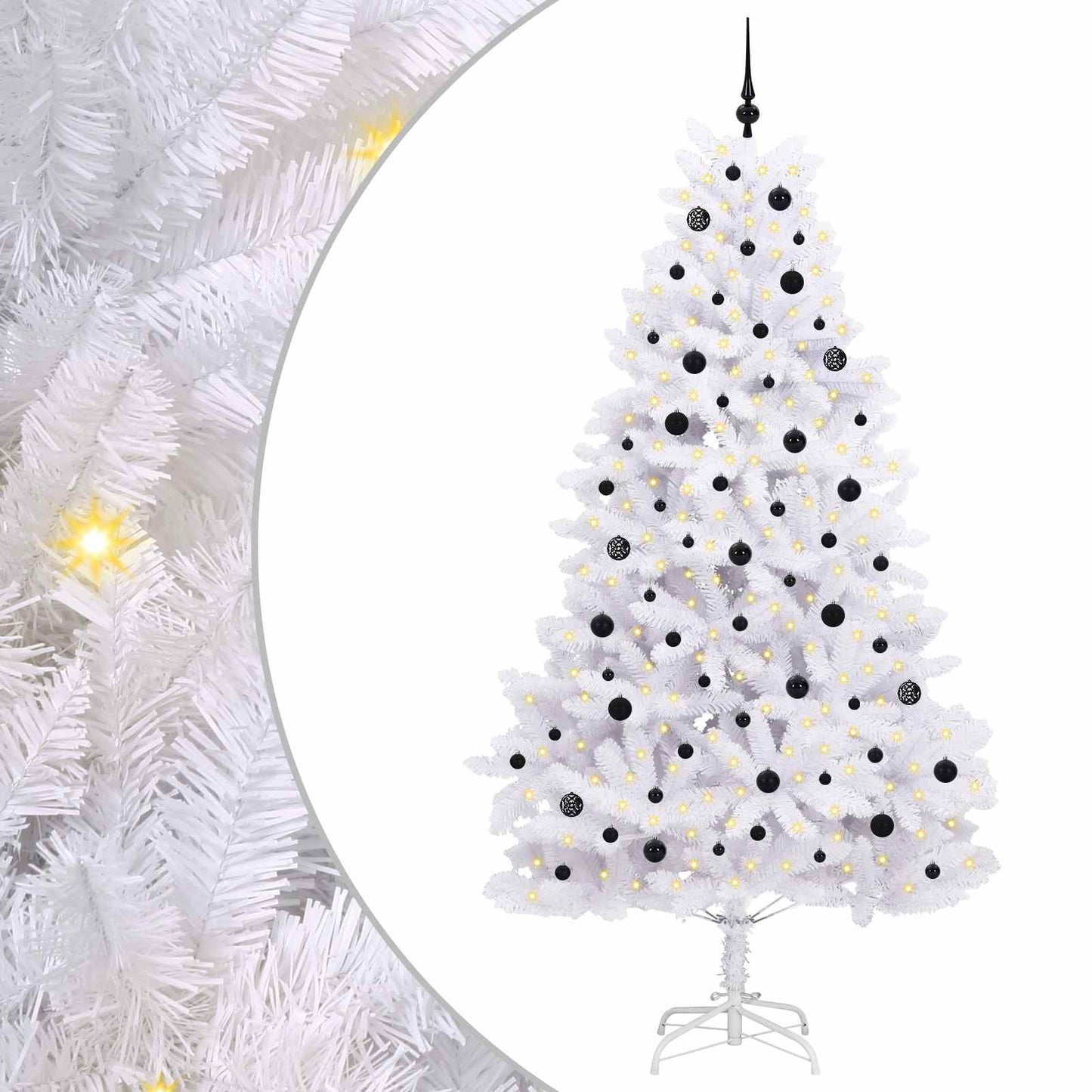 Vidaxx árbol de Navidad artificial plegable blanco 240 cm PVC y acero