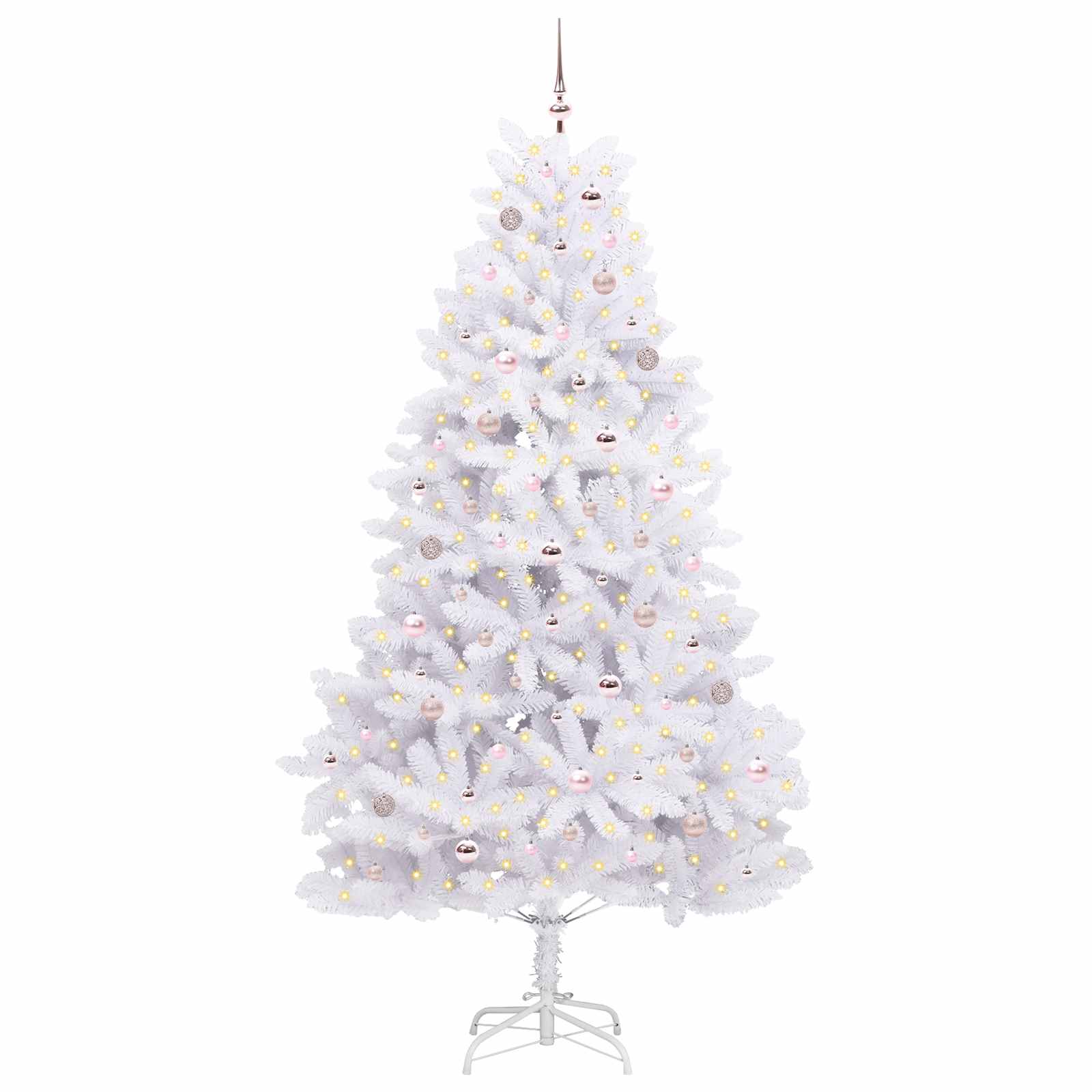 Vidaxl kunstmatige inklapbare kerstboom wit 240 cm pvc en staal