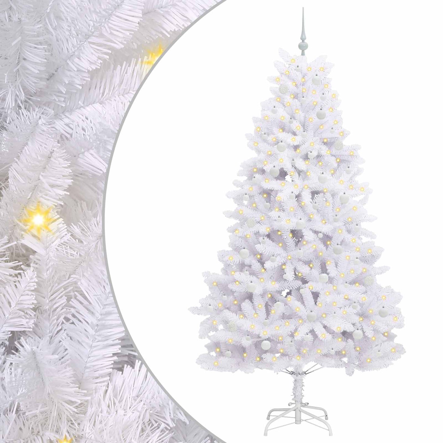 Vidaxx árbol de Navidad artificial plegable blanco 240 cm PVC y acero
