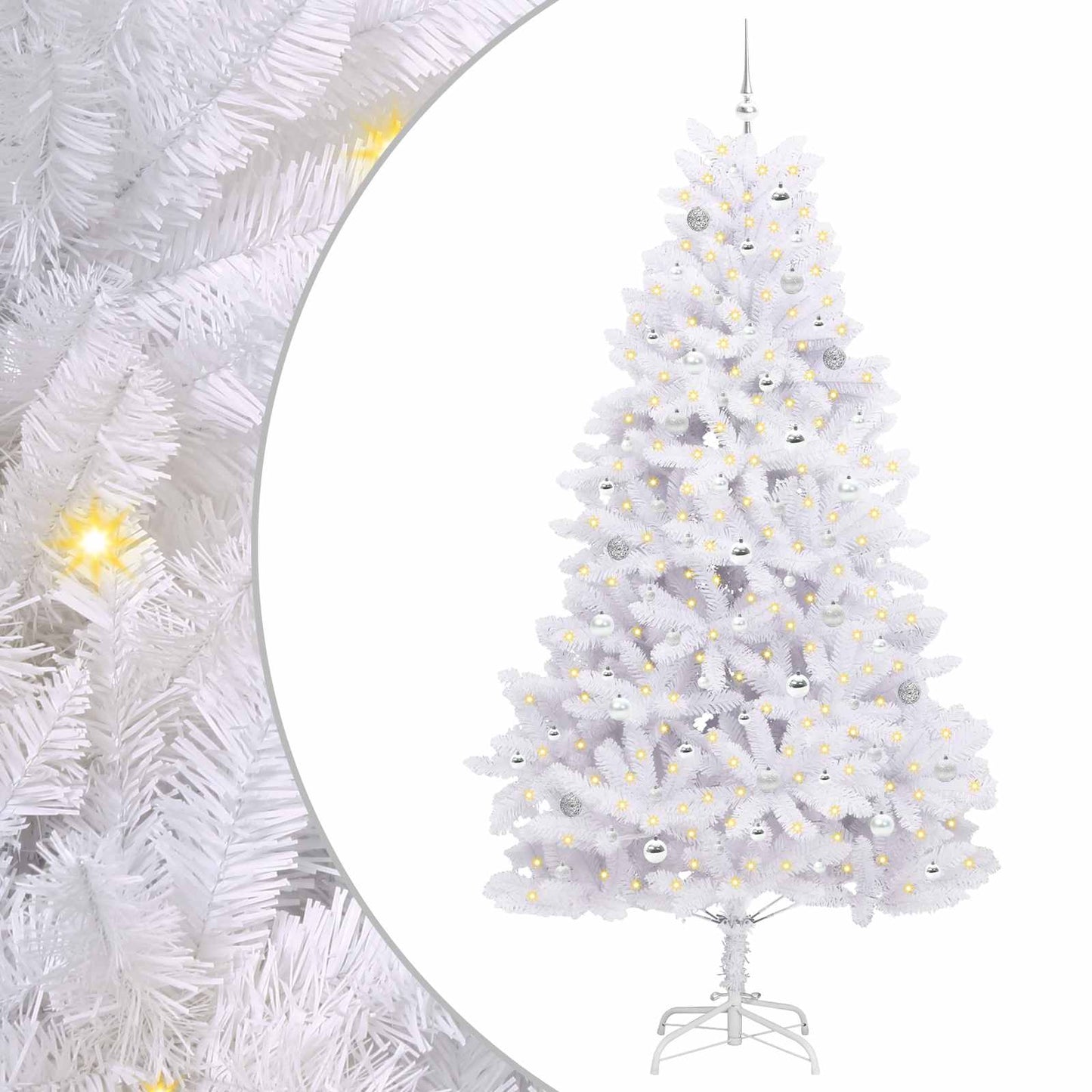 Vidaxx árbol de Navidad artificial plegable blanco 240 cm PVC y acero