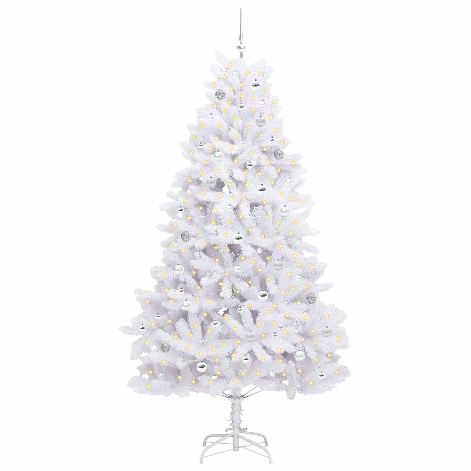 Vidaxl kunstmatige inklapbare kerstboom wit 240 cm pvc en staal