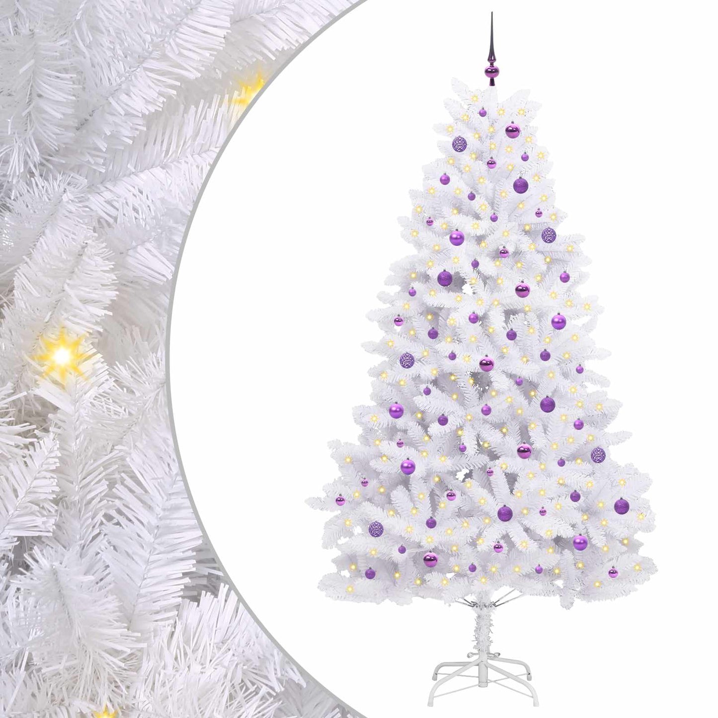Vidaxx árbol de Navidad artificial plegable blanco 240 cm PVC y acero