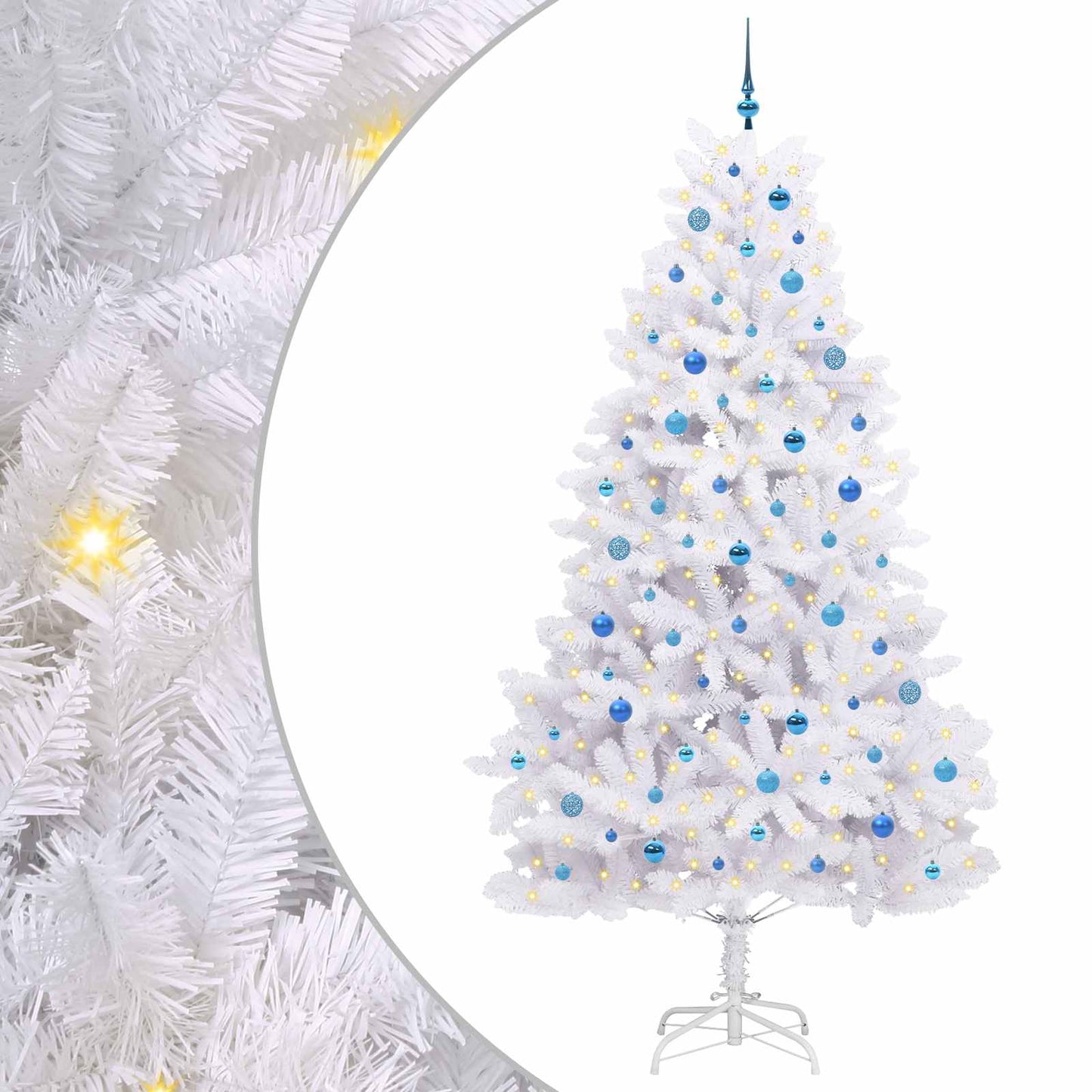 Vidaxx árbol de Navidad artificial plegable blanco 240 cm PVC y acero