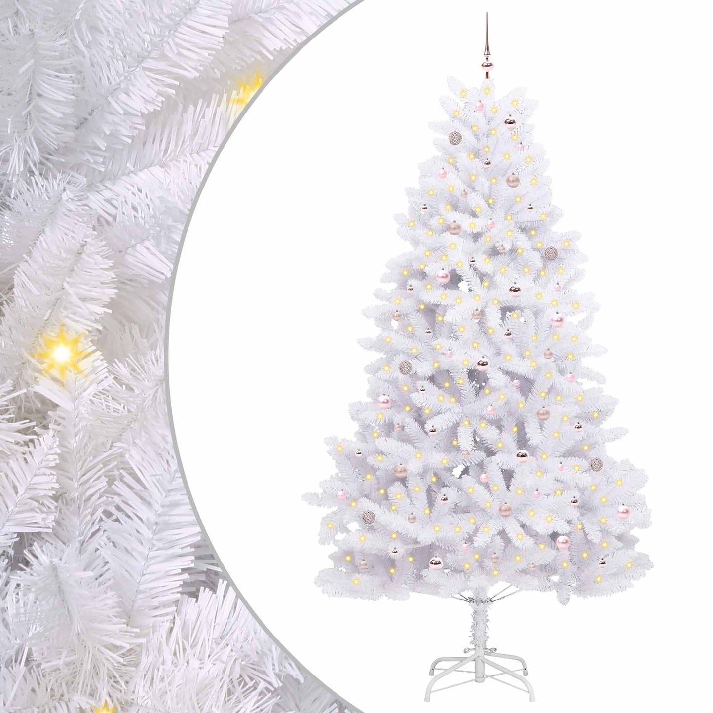 Vidaxx árbol de Navidad artificial plegable blanco 270 cm PVC y acero