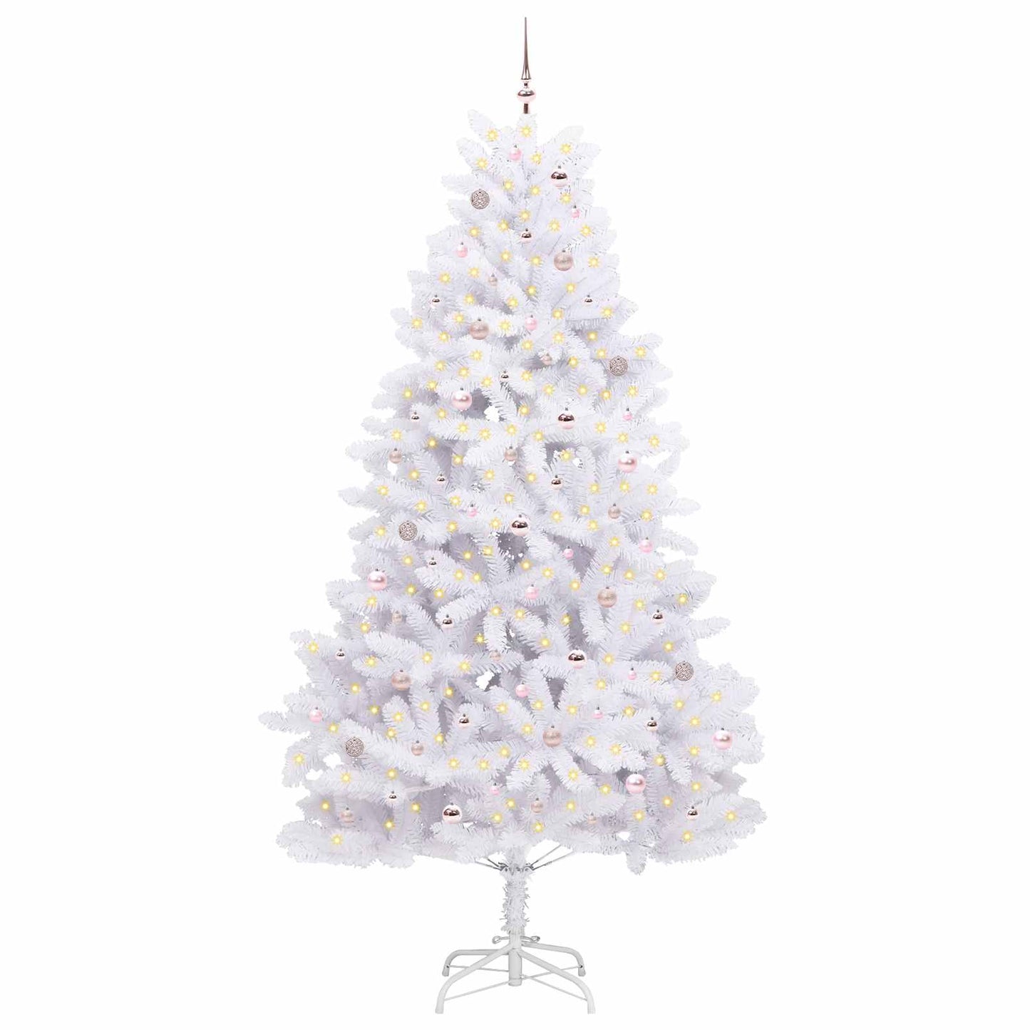 Vidaxx árbol de Navidad artificial plegable blanco 270 cm PVC y acero