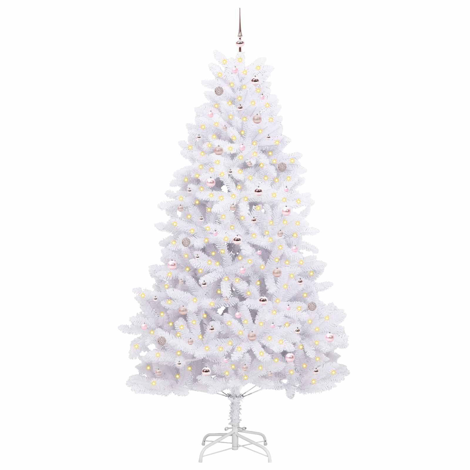 Vidaxl kunstmatige inklapbare kerstboom wit 270 cm pvc en staal