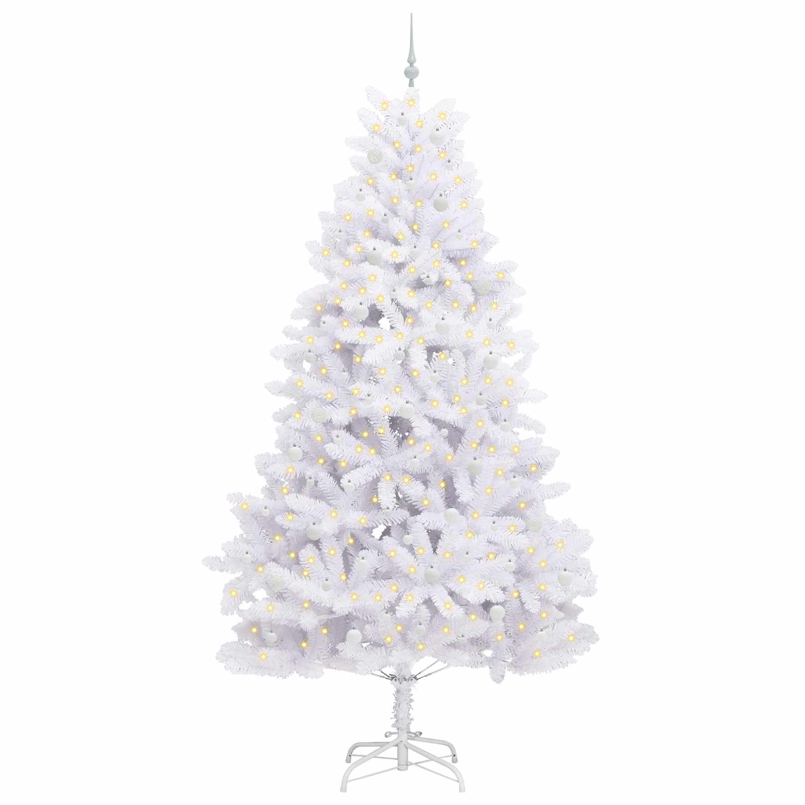 Vidaxl kunstmatige inklapbare kerstboom wit 270 cm pvc en staal