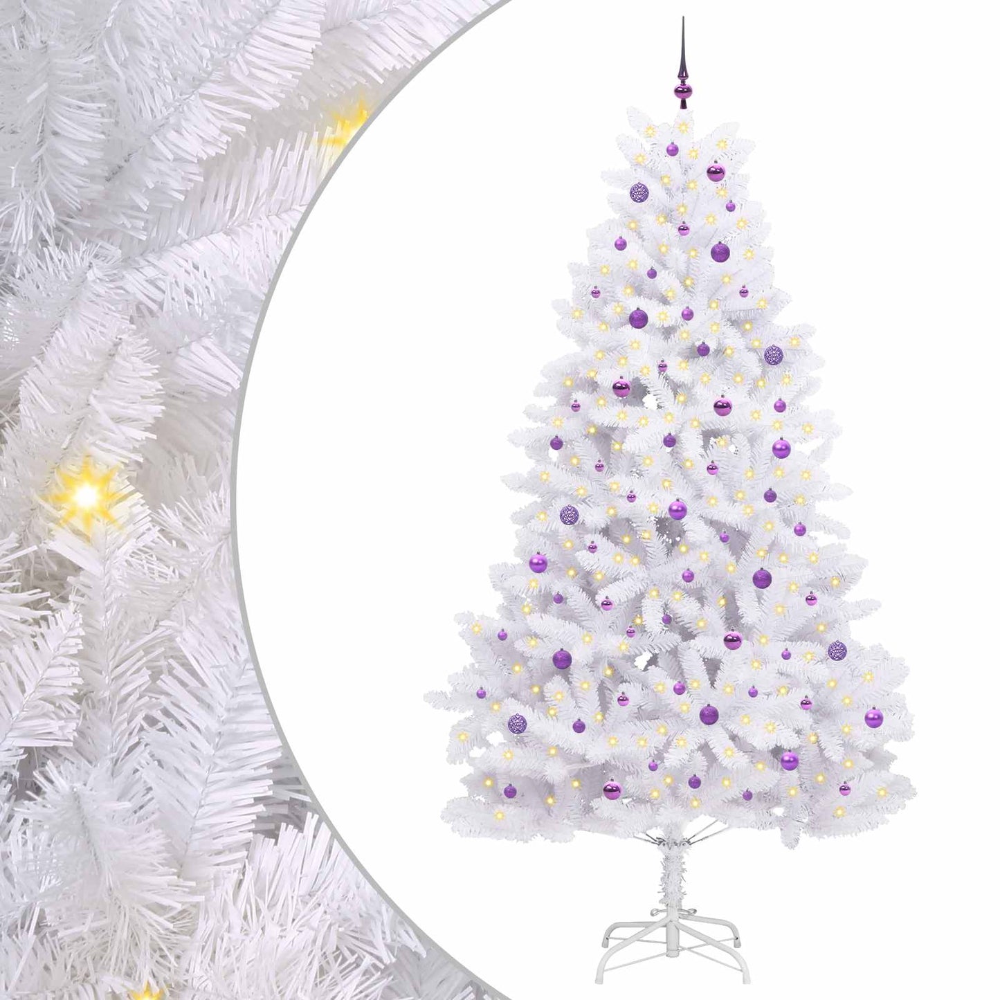 Vidaxx árbol de Navidad artificial plegable blanco 270 cm PVC y acero