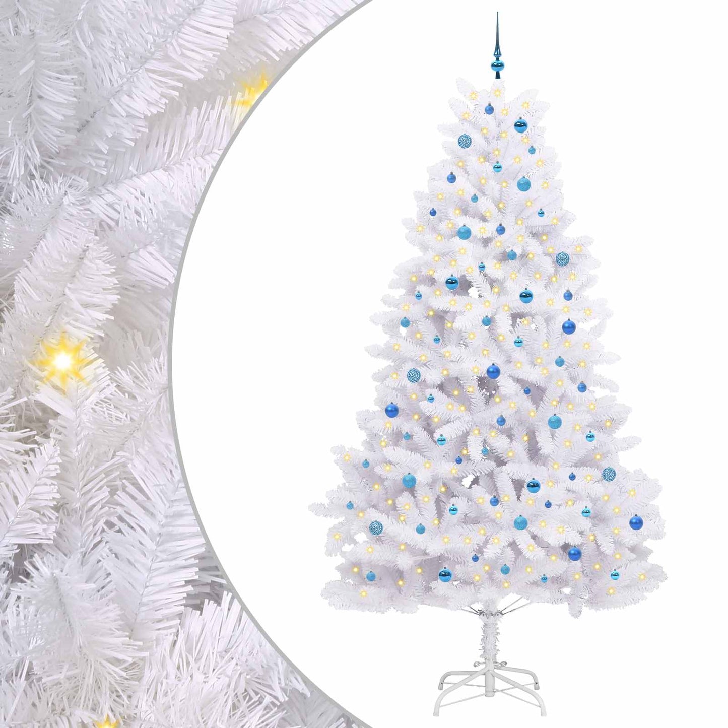 Vidaxx árbol de Navidad artificial plegable blanco 270 cm PVC y acero