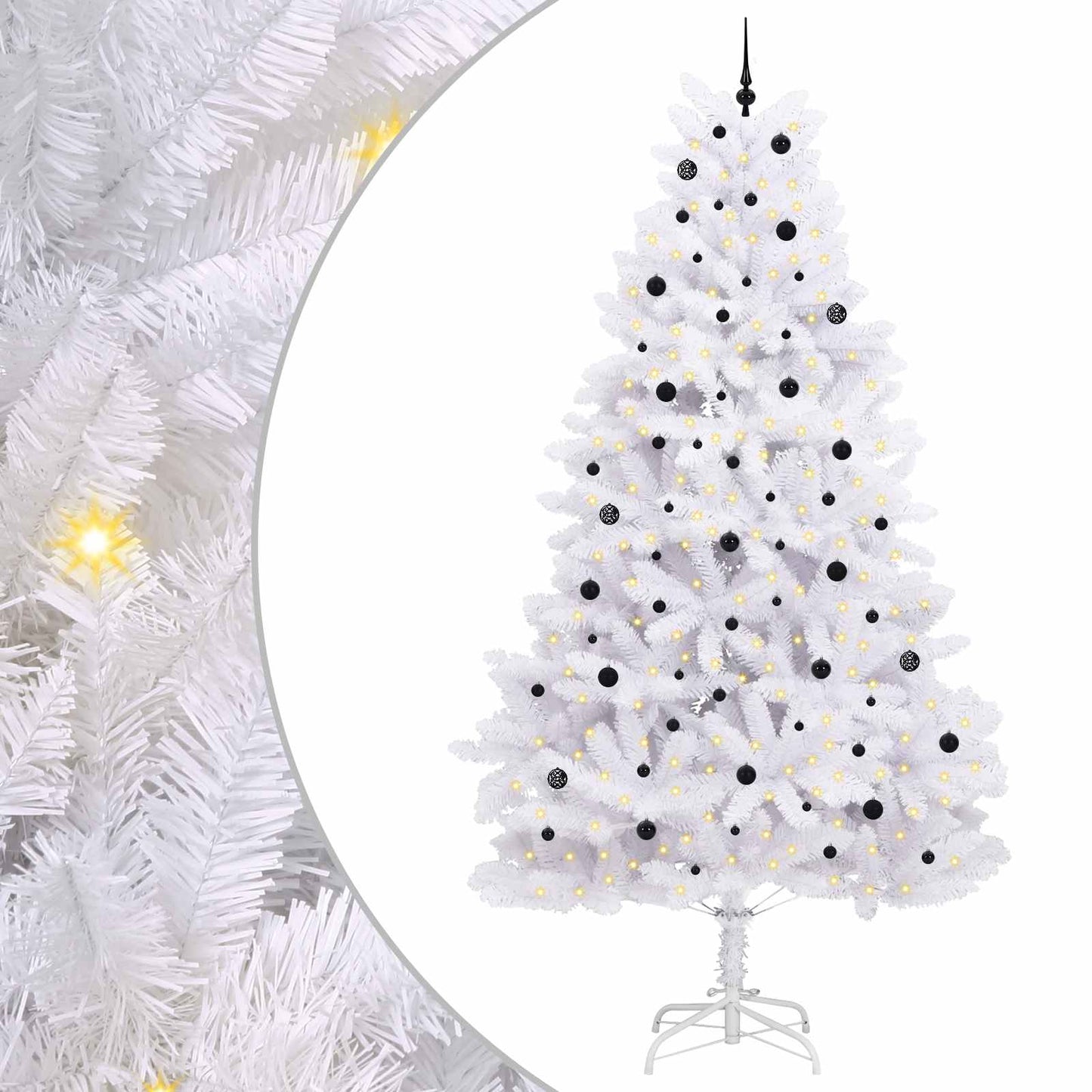 Vidaxx árbol de Navidad artificial plegable blanco 300 cm PVC y acero
