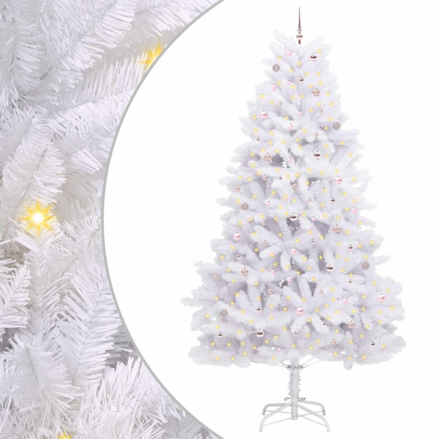 Vidaxx árbol de Navidad artificial plegable blanco 300 cm PVC y acero