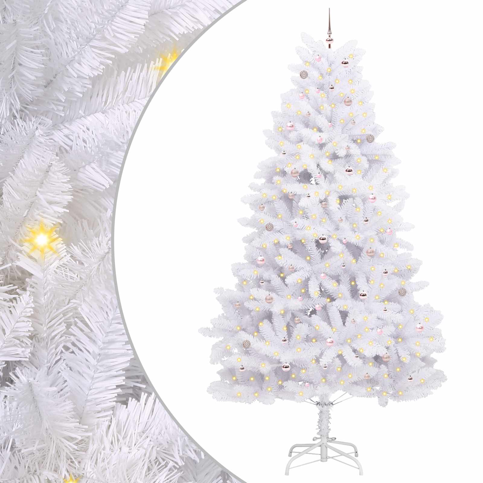 Vidaxl kunstmatige inklapbare kerstboom wit 300 cm pvc en staal