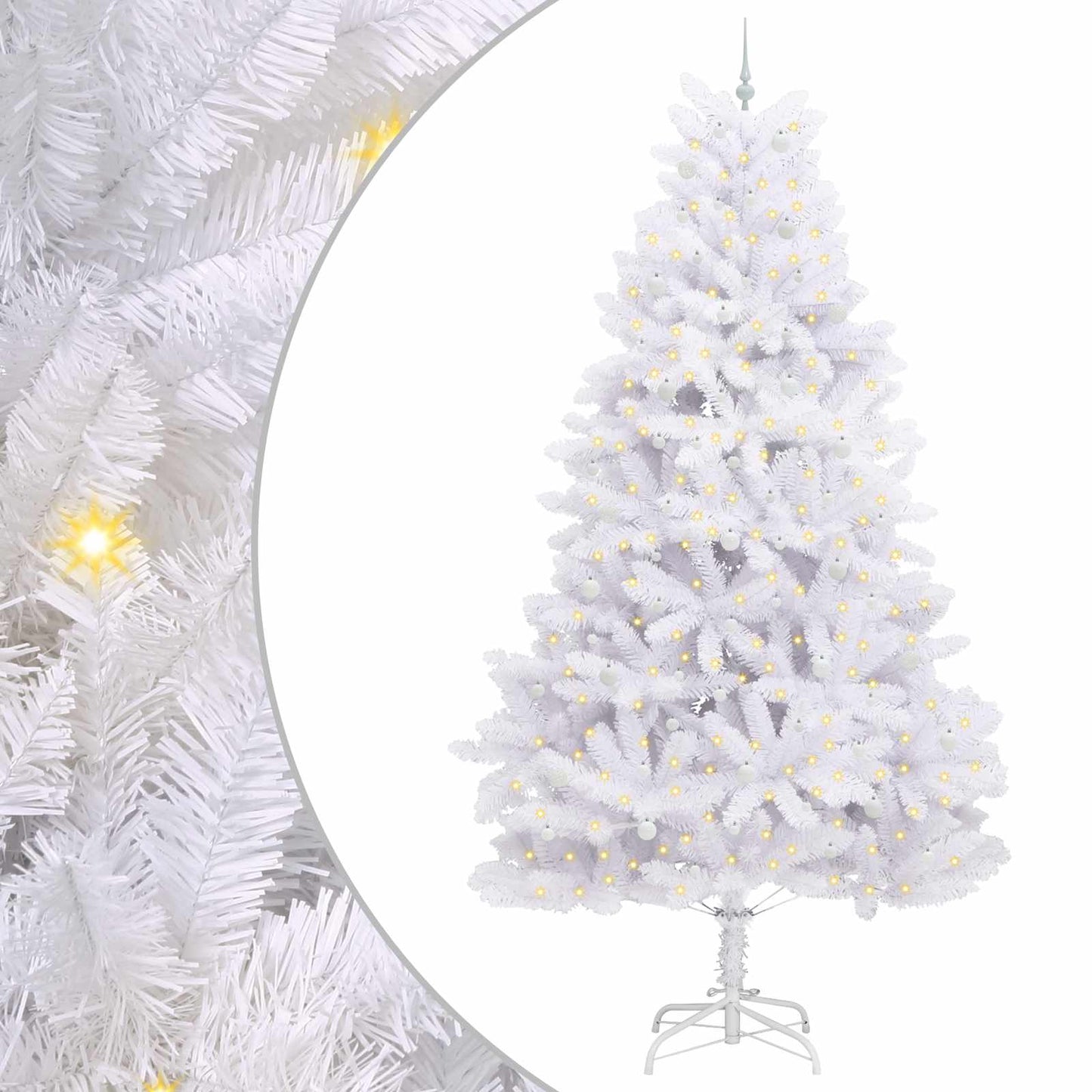 Vidaxx árbol de Navidad artificial plegable blanco 300 cm PVC y acero