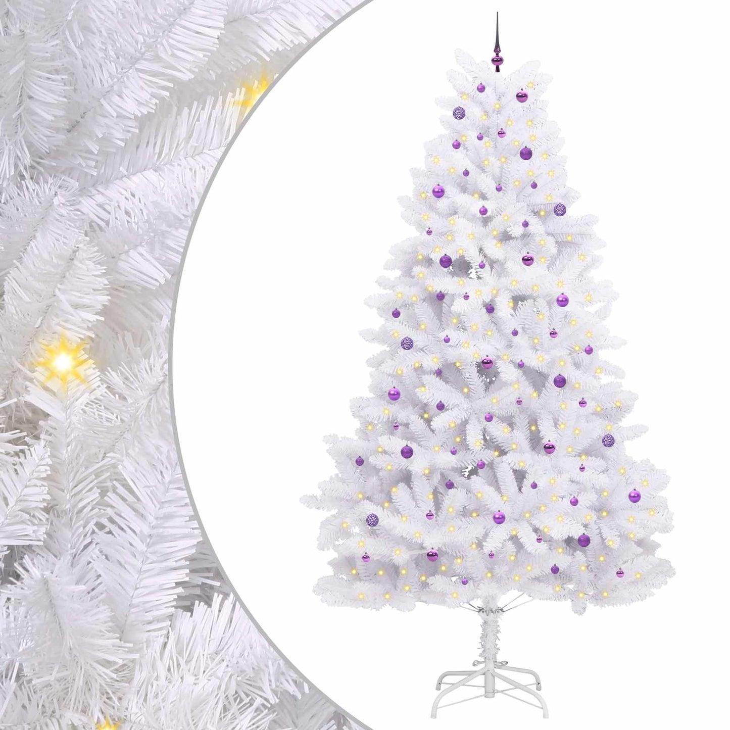 Vidaxx árbol de Navidad artificial plegable blanco 300 cm PVC y acero