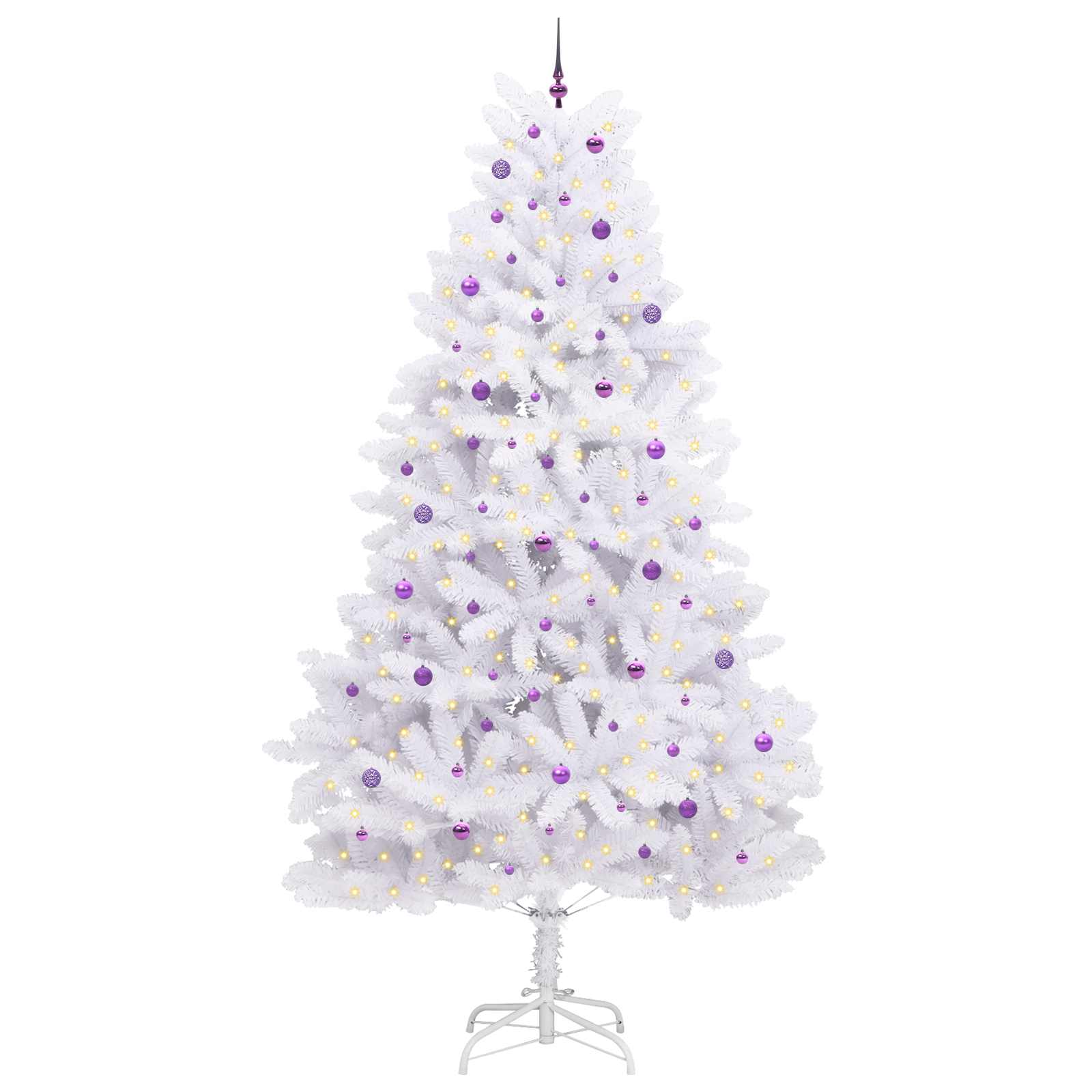 Vidaxl kunstmatige inklapbare kerstboom wit 300 cm pvc en staal