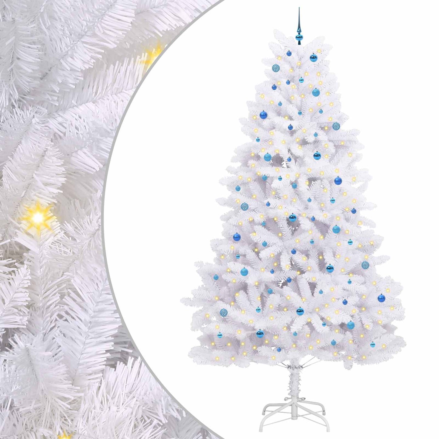 Vidaxx árbol de Navidad artificial plegable blanco 300 cm PVC y acero