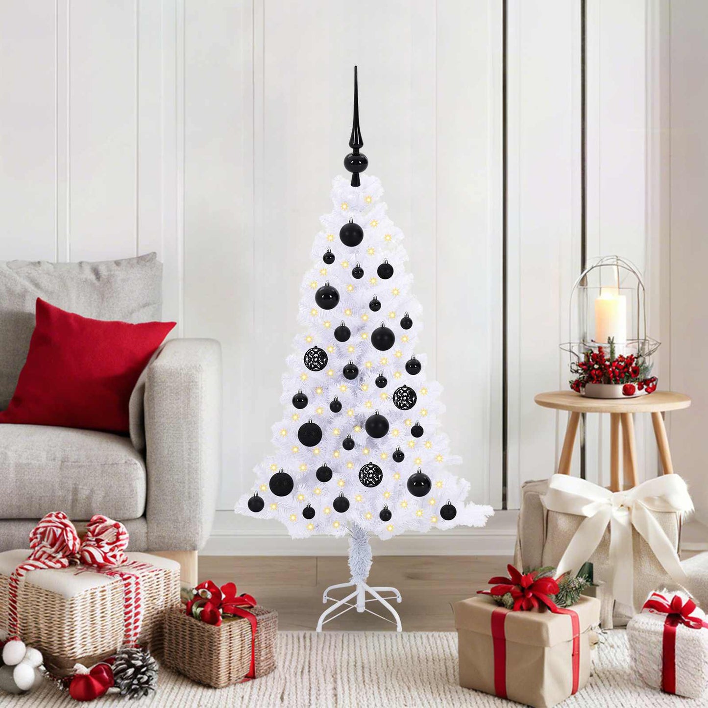Vidaxx árbol de Navidad artificial con 150 LED blanco 120 cm PVC y acero