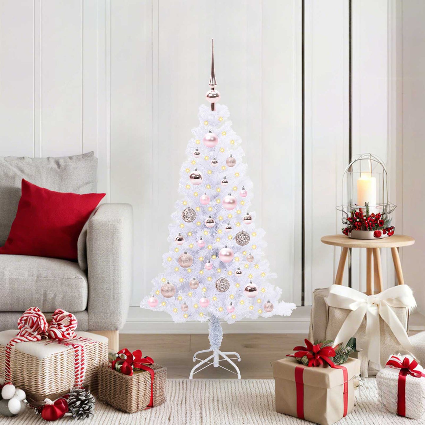 Vidaxx árbol de Navidad artificial con 150 LED blanco 120 cm PVC y acero