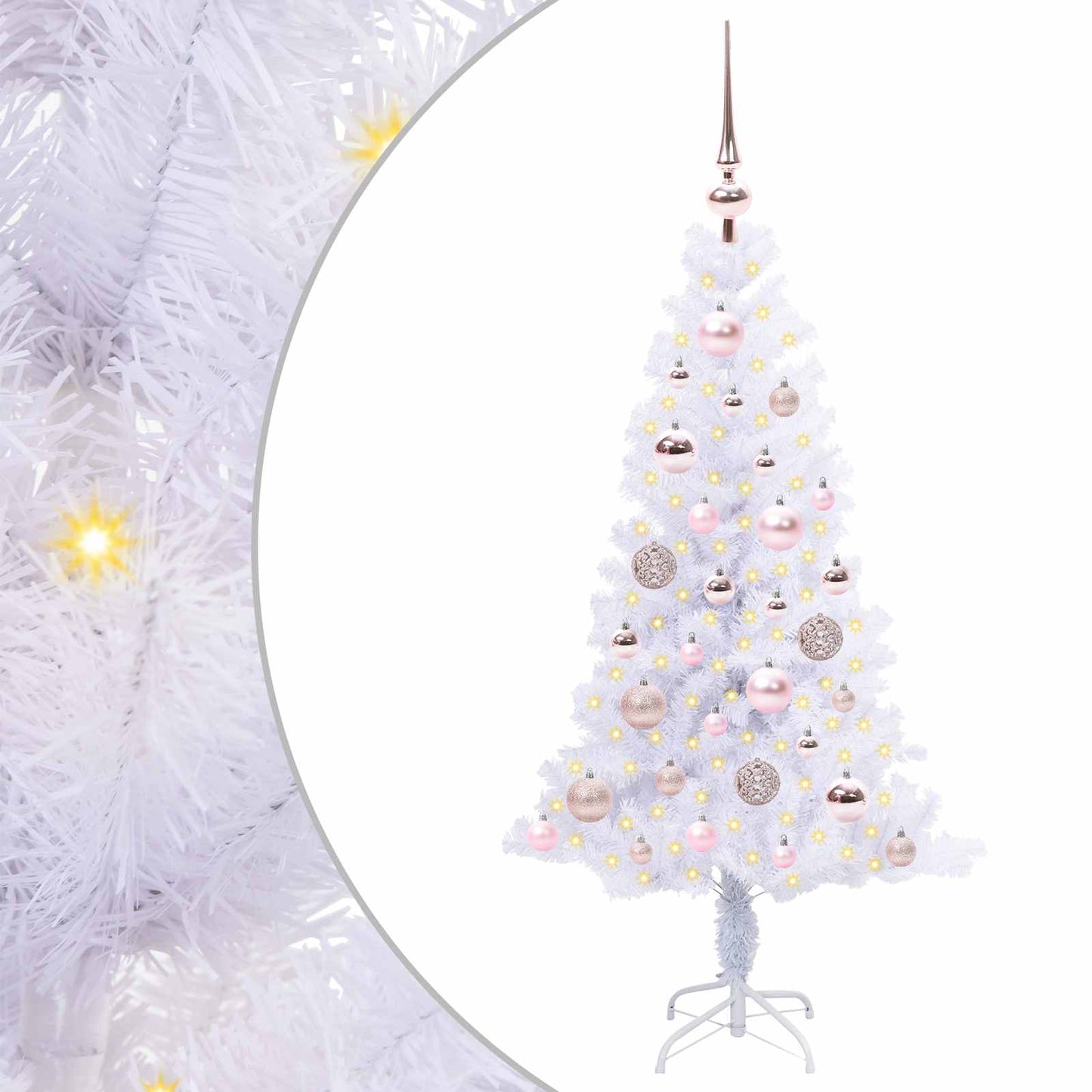 Vidaxx árbol de Navidad artificial con 150 LED blanco 120 cm PVC y acero
