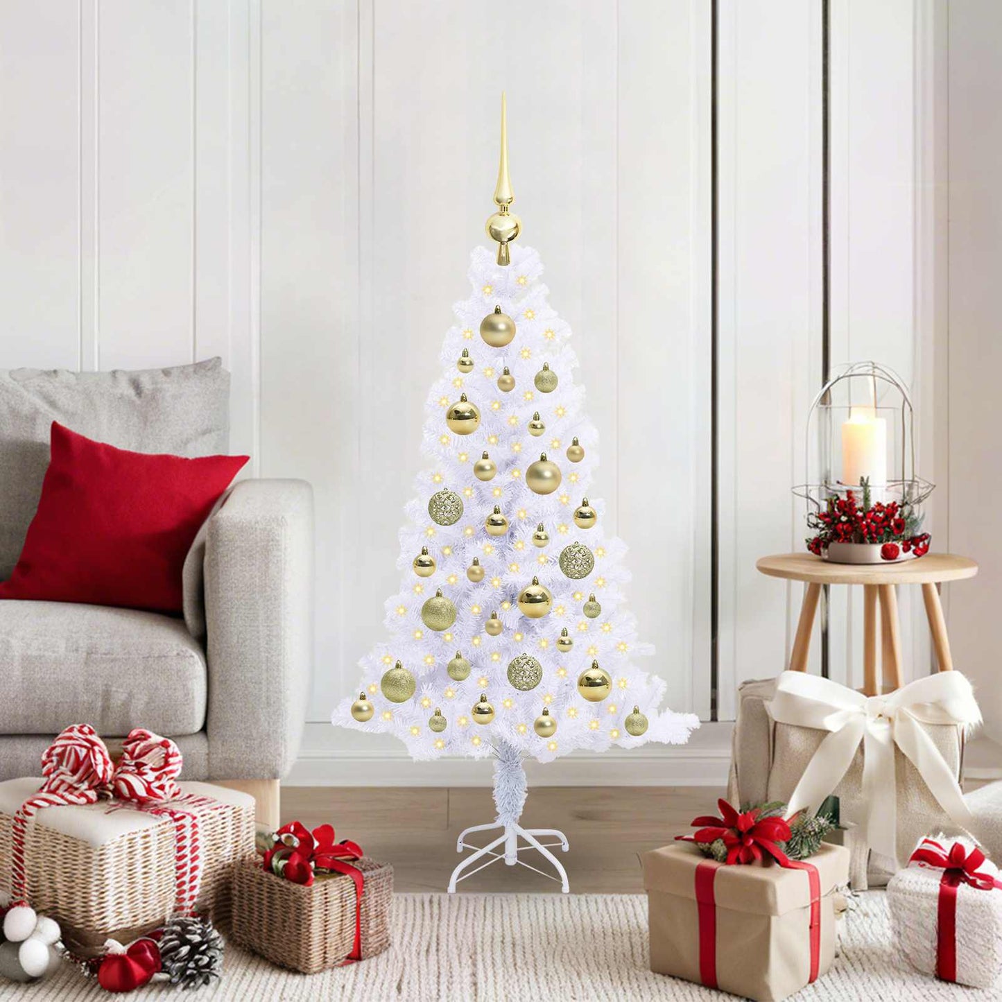 Vidaxx árbol de Navidad artificial con 150 LED blanco 120 cm PVC y acero