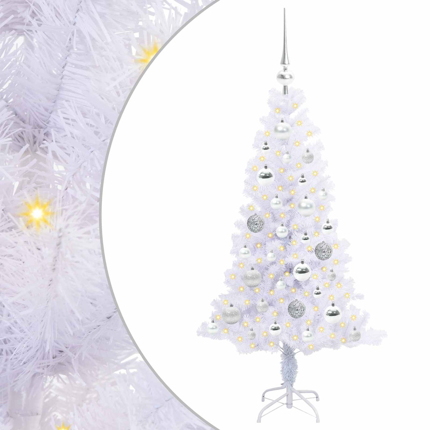 Vidaxx árbol de Navidad artificial con 150 LED blanco 120 cm PVC y acero