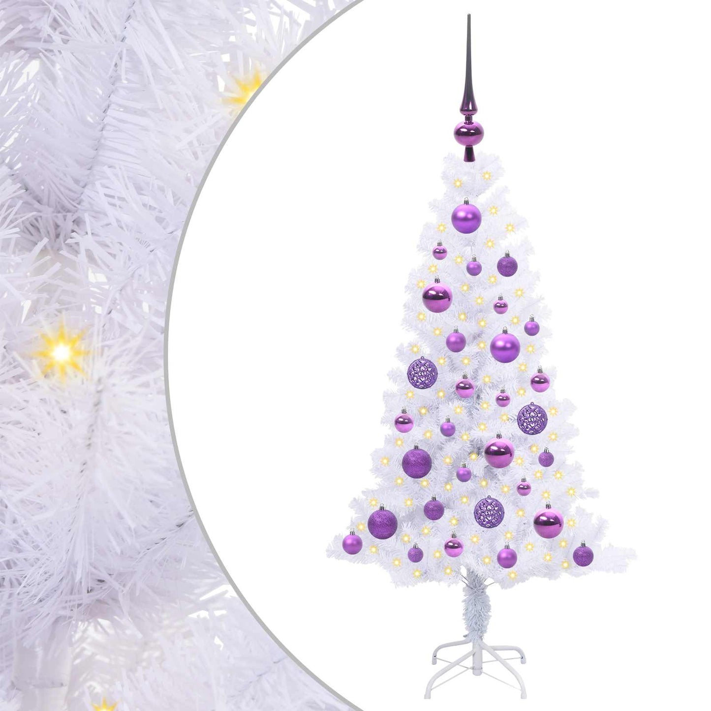 Vidaxx árbol de Navidad artificial con 150 LED blanco 120 cm PVC y acero