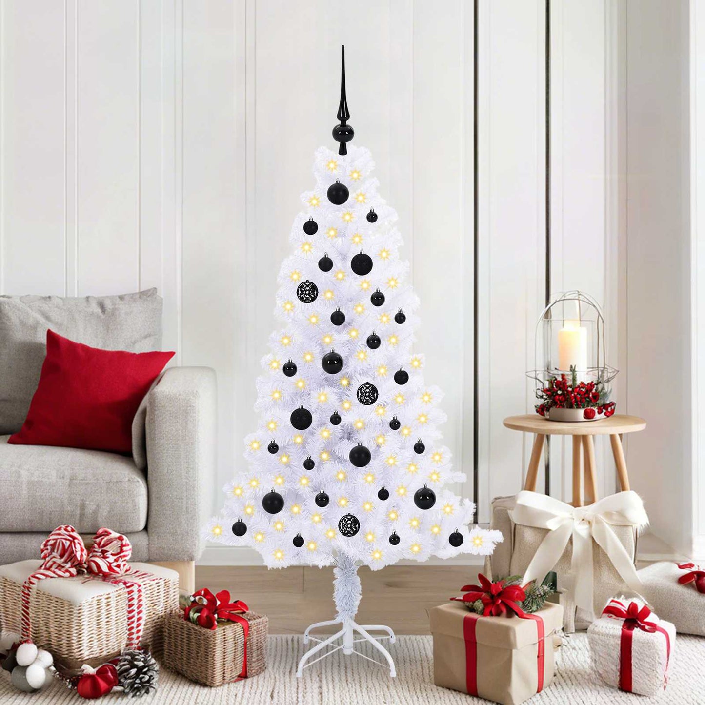 Vidaxx árbol de Navidad artificial con 150 LED blanco 150 cm PVC y acero