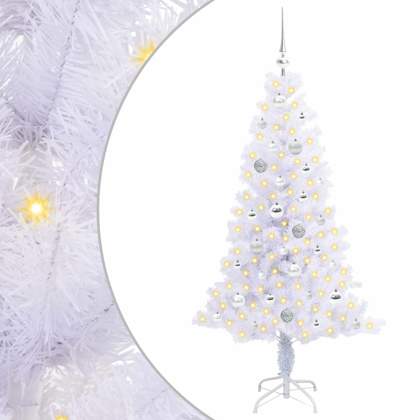 Vidaxx árbol de Navidad artificial con 150 LED blanco 150 cm PVC y acero