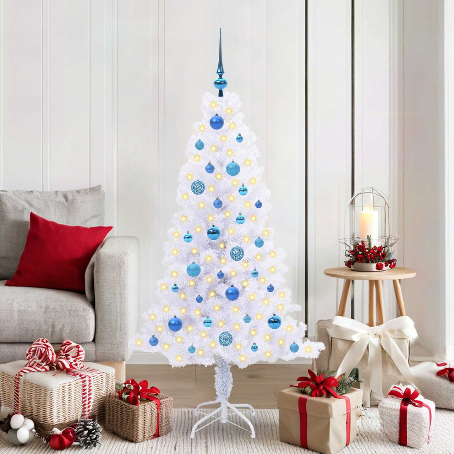 Vidaxx árbol de Navidad artificial con 150 LED blanco 150 cm PVC y acero