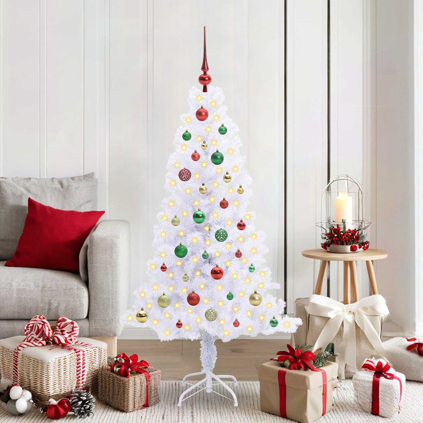 Vidaxx árbol de Navidad artificial con 150 LED blanco 150 cm PVC y acero